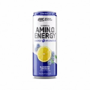 Optimum Nutrition ESSENTIAL AMIN.O. ENERGY+ Electrolytes Sparkling Blueberry Lemonade 355ml * 12 Cans (12 Servings) | BMS-784562