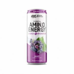 Optimum Nutrition ESSENTIAL AMIN.O. ENERGY+ Electrolytes Sparkling Grape 355ml * 12 Cans (12 Servings) | SLK-516732