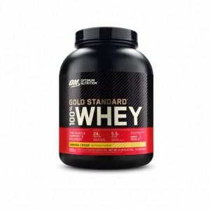 Optimum Nutrition GOLD STANDARD 100% WHEY™ Banana Cream 5 lb (73 Servings) | HIX-059783