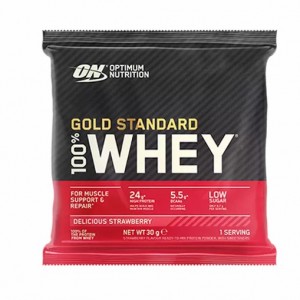 Optimum Nutrition Gold Standard 100% Whey Powder Sachets Delicious Strawberry 1 sachet (30 grams) | PNM-314607