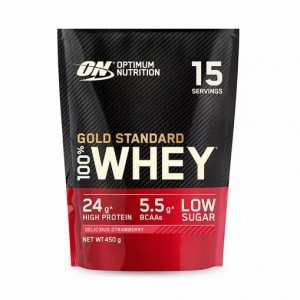 Optimum Nutrition Gold Standard 100% Whey Protein Powder Delicious Strawberry 450 grams (15 Servings) | SET-149056