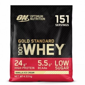 Optimum Nutrition Gold Standard 100% Whey Protein Powder Vanilla Ice Cream 4.53 kg (151 Servings) | GLC-859204