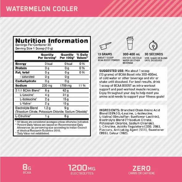 Optimum Nutrition BCAA Boost Watermelon 30 Serves | XKF-168729