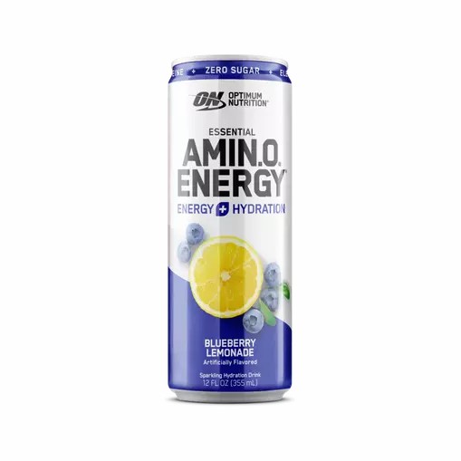 Optimum Nutrition ESSENTIAL AMIN.O. ENERGY+ Electrolytes Sparkling Blueberry Lemonade 355ml * 12 Cans (12 Servings) | BMS-784562