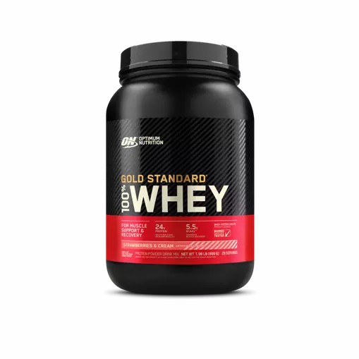 Optimum Nutrition GOLD STANDARD 100% WHEY™ Strawberries & Cream 2 lb (29 Servings) | QUA-048975