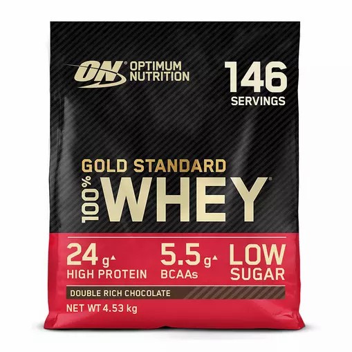 Optimum Nutrition Gold Standard 100% Whey Protein Powder Double Rich Chocolate 4.53 kg (146 Servings) | JCD-409813