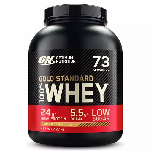 Optimum Nutrition Gold Standard 100% Whey Protein Powder Caramel Toffee Fudge 2.27 kg (73 Servings) | CGW-061928