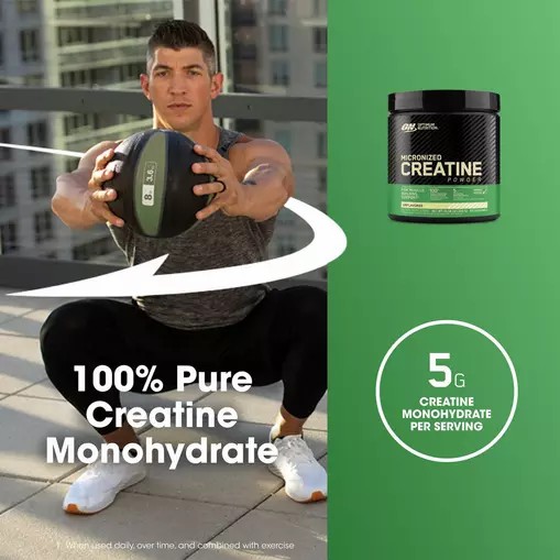 Optimum Nutrition Micronized Creatine Powder Unflavored 0.66 lb (60 Servings) | KTF-168497