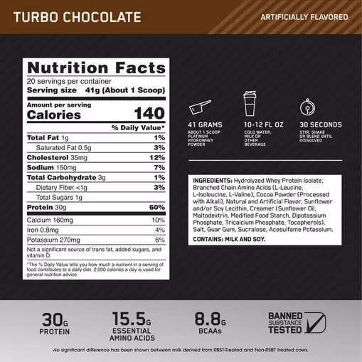 Optimum Nutrition PLATINUM HYDROWHEY™ Turbo Chocolate 1.8 lb - Notify me | VWC-823796