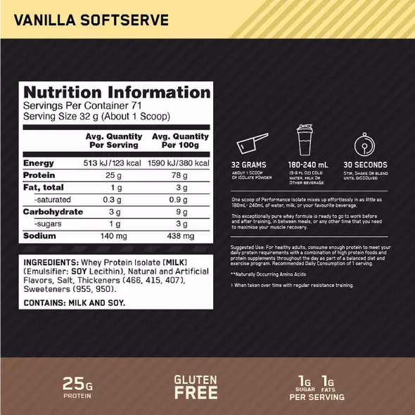 Optimum Nutrition Performance Isolate Vanilla 2.27kg | JGT-948756