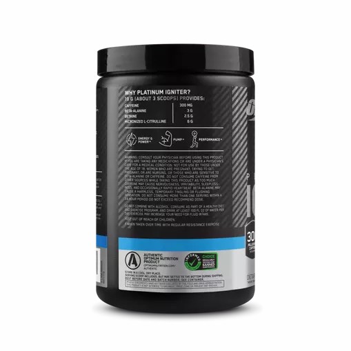 Optimum Nutrition Platinum Igniter Blue Raspberry Freeze 0.84 lb (20 Servings) | ZLS-670952