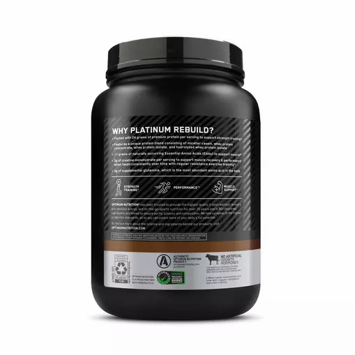 Optimum Nutrition Platinum Rebuild Dark Chocolate 1.67 lb (20 Servings) | BGU-902518