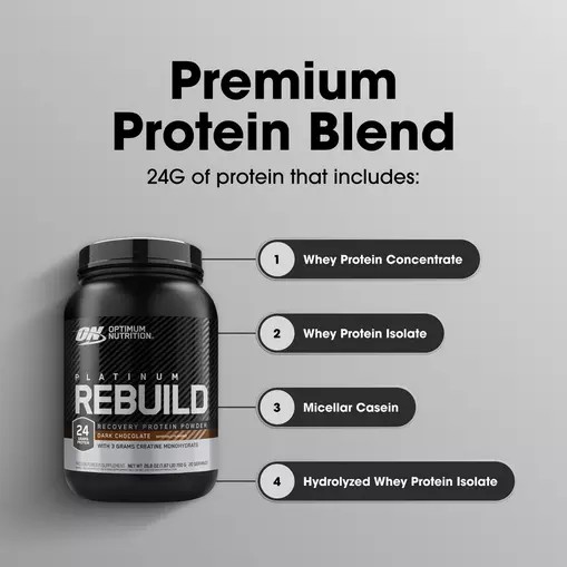 Optimum Nutrition Platinum Rebuild Dark Chocolate 1.67 lb (20 Servings) | BGU-902518