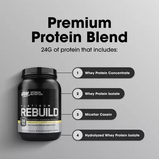 Optimum Nutrition Platinum Rebuild Vanilla Buttercream 1.63 lb (20 Servings) | OSX-167029