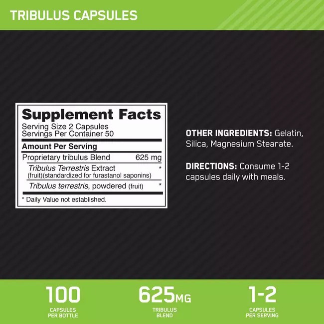 Optimum Nutrition Tribulus Caps 100 Capsules (50 Servings) | AJM-412905